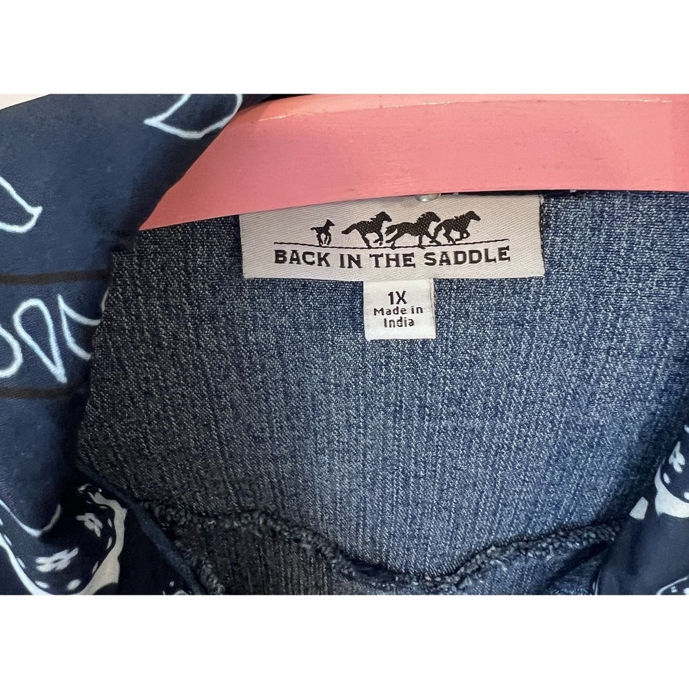 Back in the Saddle Womens Jacket 1X Light Denim Jean Western Cowgirl Kerchief - Picture 5 of 9